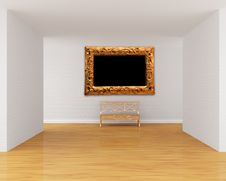 Gallery S Hall With Bench Royalty Free Stock Photo Gallery S Hall With Bench Royalty Free Stock Photo