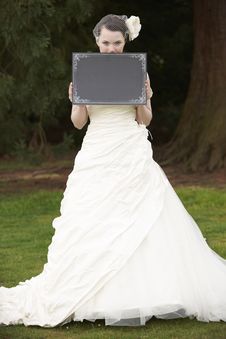 Bride And Blank Board Royalty Free Stock Photos Bride And Blank Board Royalty Free Stock Photos