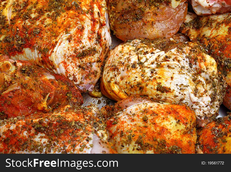 Fat spiced grilled chicken background