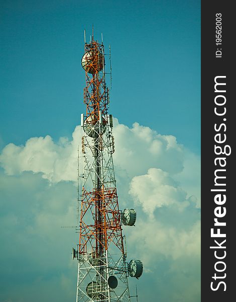 Communication tower Telephone transmission towers.