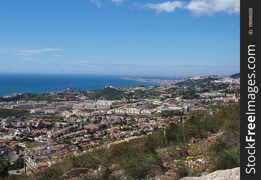 Coast views Benalmadena and Fuengirola, Picture taken from the top of the calamorro mountain