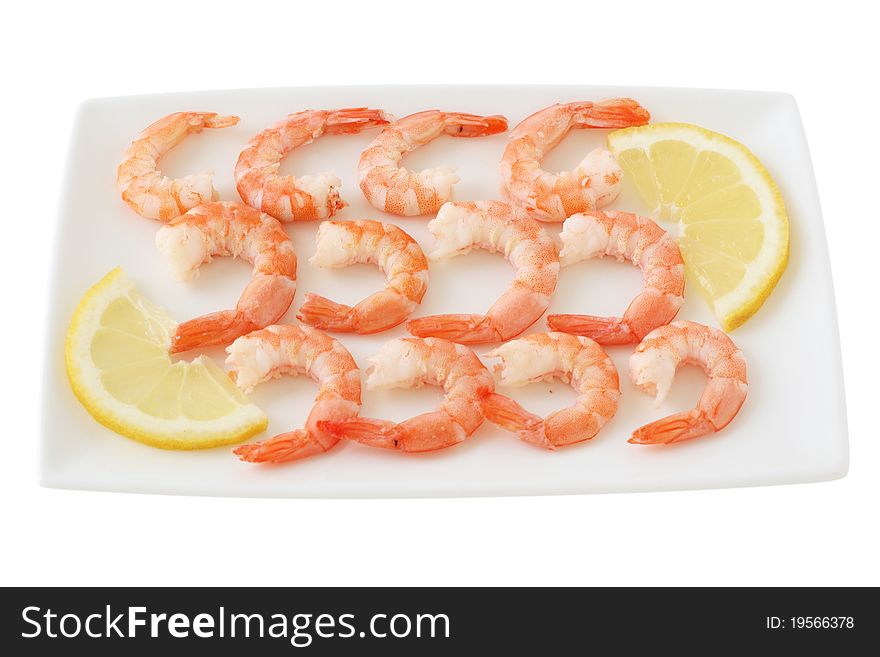 Boiled Shrimps With Lemon