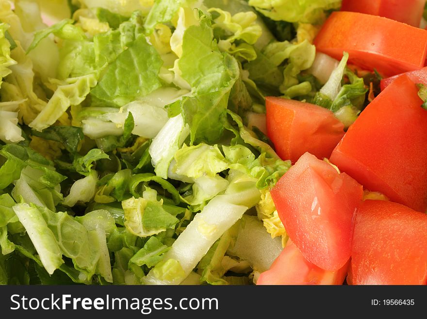 Fresh salad with cabbage and tomatoes. Fresh salad with cabbage and tomatoes