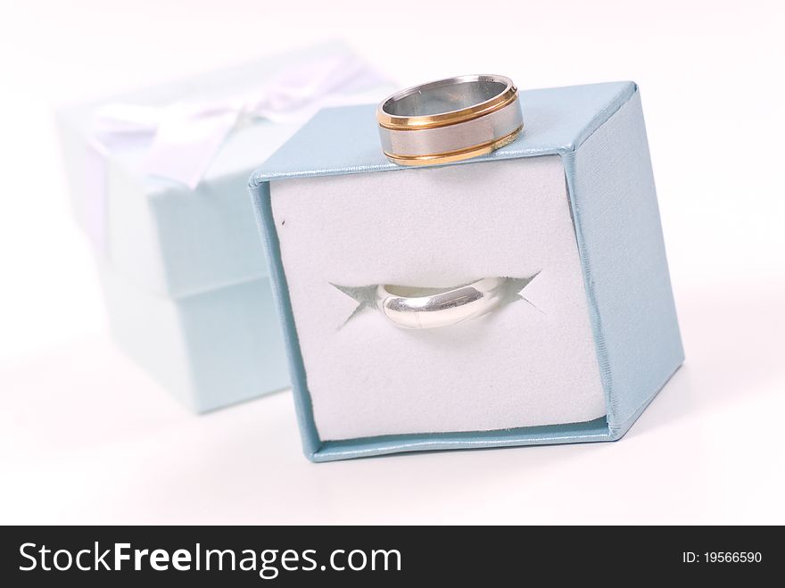 Promise Rings for Her and Him On Blue Box