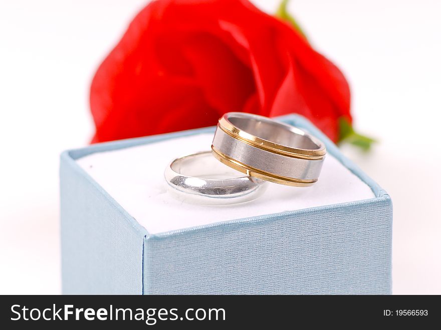 Promise Rings for Couples With Rose In Background