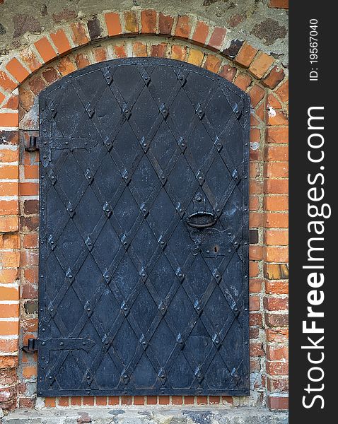 Old iron black antique door texture. Old iron black antique door texture