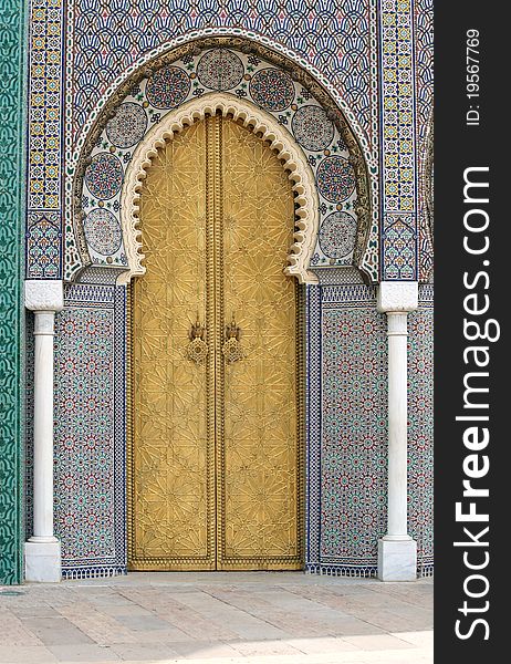 Palace door in Fez, Morocco
