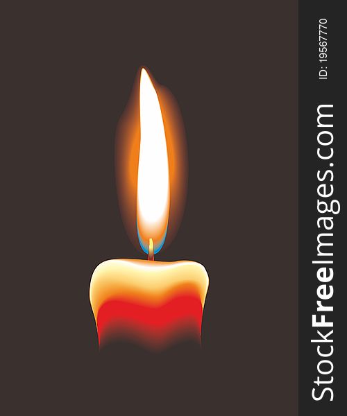 Bright Candle In Vector