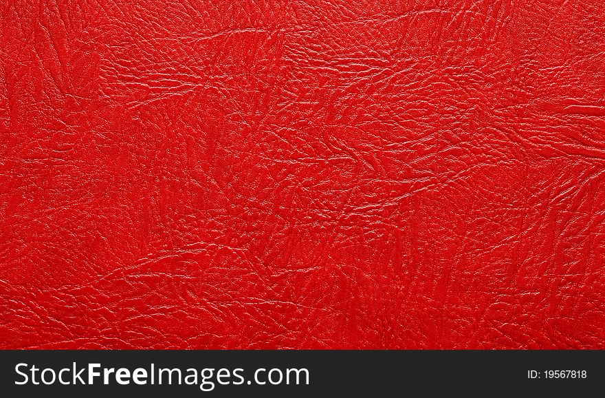 Closeup Red Leather Background
