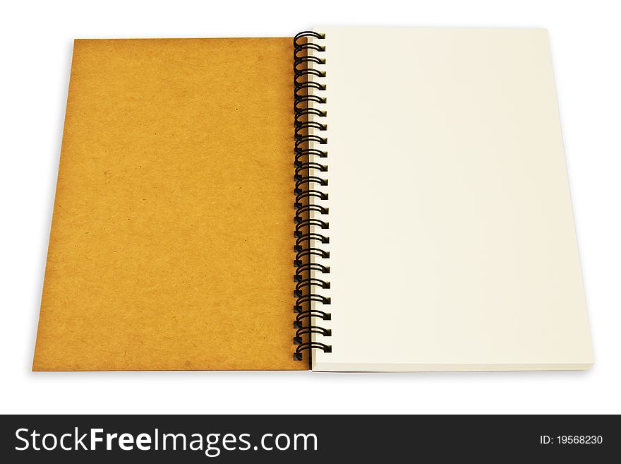 Blank note book on white background. Blank note book on white background
