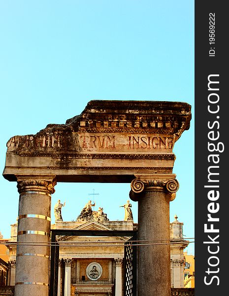 Colums of Stesicoro square, Catania