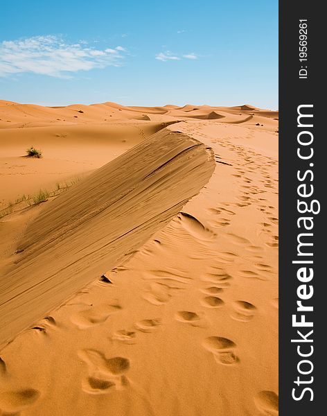 Dunes of Sahara desert in Morocco. Dunes of Sahara desert in Morocco