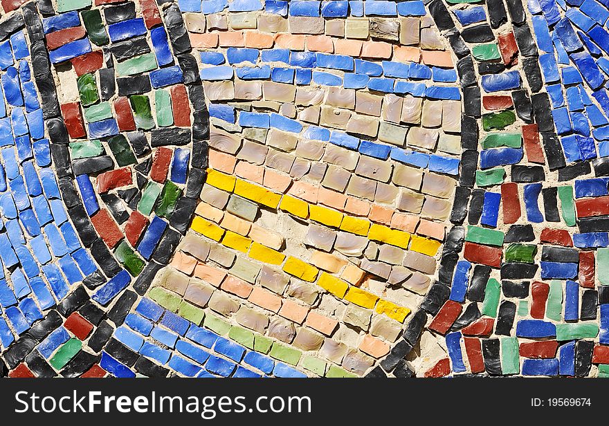 Beautiful colorful mosaic on wall. Beautiful colorful mosaic on wall