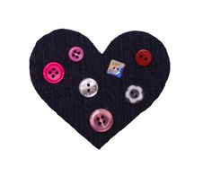 Heart From A Fabric And Buttons Royalty Free Stock Photography Heart From A Fabric And Buttons Royalty Free Stock Photography
