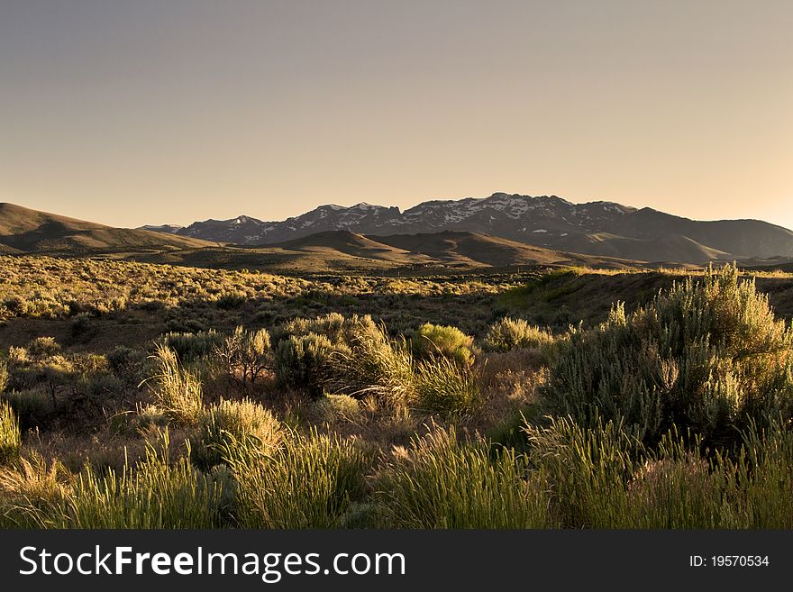 Desert landscape near wells in nevada. Desert landscape near wells in nevada