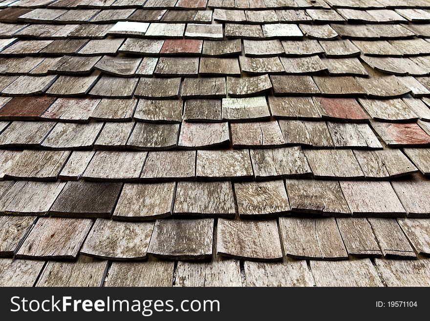 Old worn shingle roof pattern