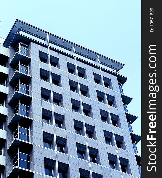 Modern high-rise residential condominium building. Modern high-rise residential condominium building