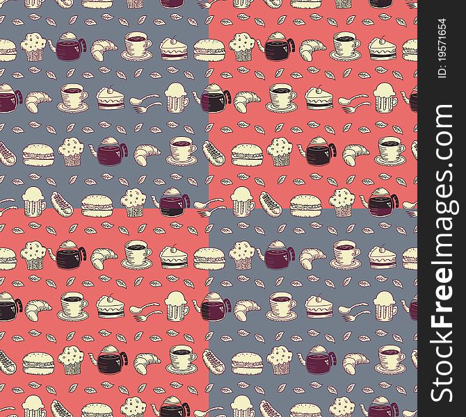 Food seamless pattern suitable for wallpaper and wrapping paper. Food seamless pattern suitable for wallpaper and wrapping paper