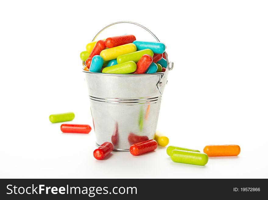 Colored Candy In The Bucket