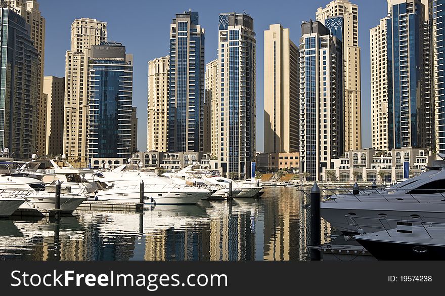 Town scape at summer. Dubai Marina.