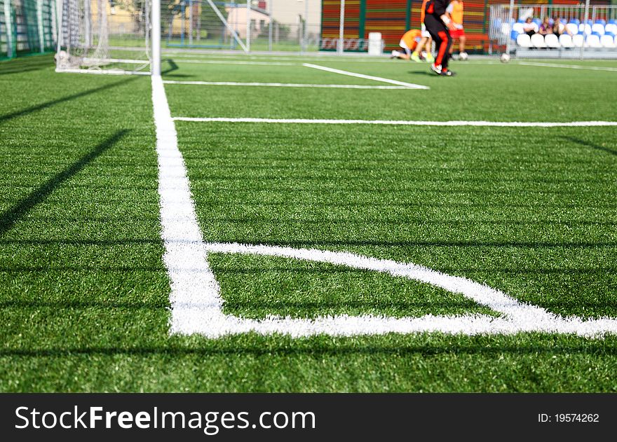 Small sport ground football field concept. Small sport ground football field concept