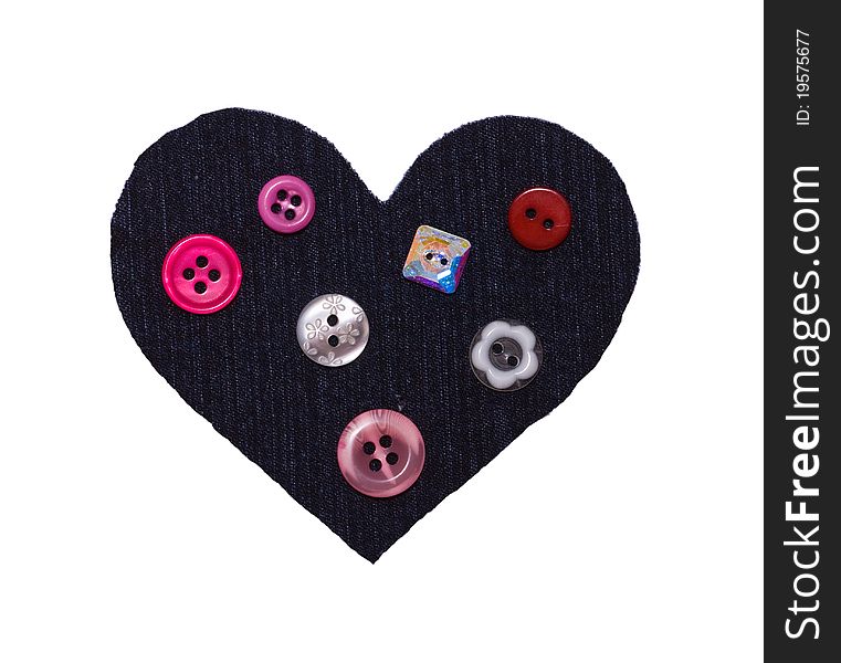 Heart from a fabric and buttons