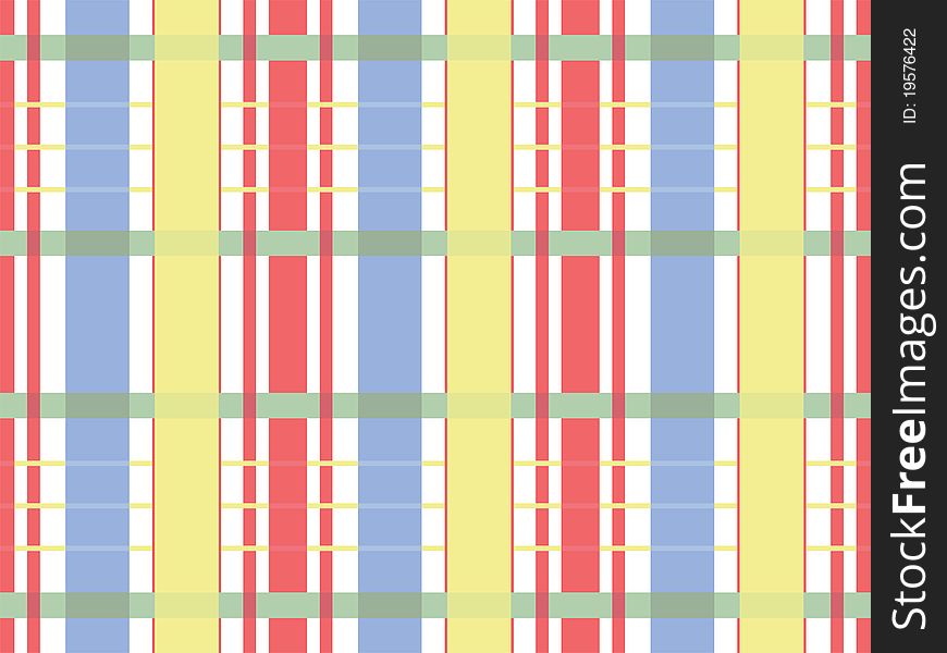Primary color plaid pattern on white background