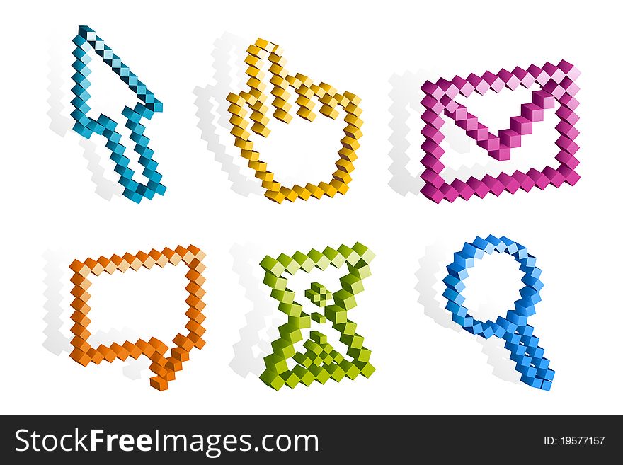 Illustration of set of computer application icon on abstract background. Illustration of set of computer application icon on abstract background