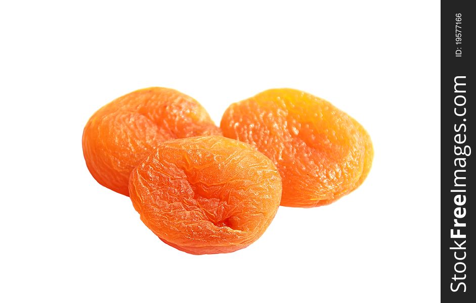 Dried apricots isolated