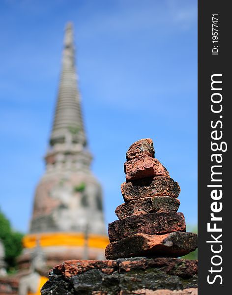 Abstract stone and pagoda background