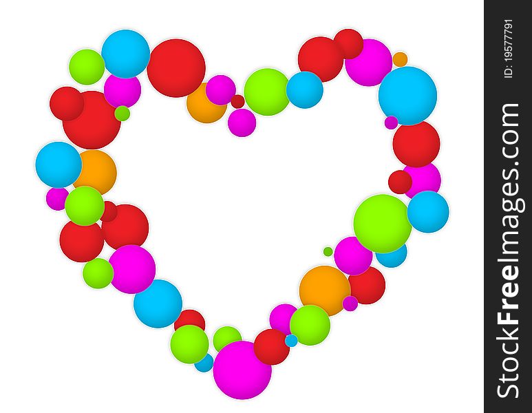 Beautiful Colorful Heart with Circles