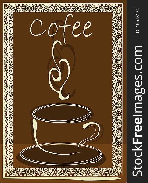 White coffe cup card menu