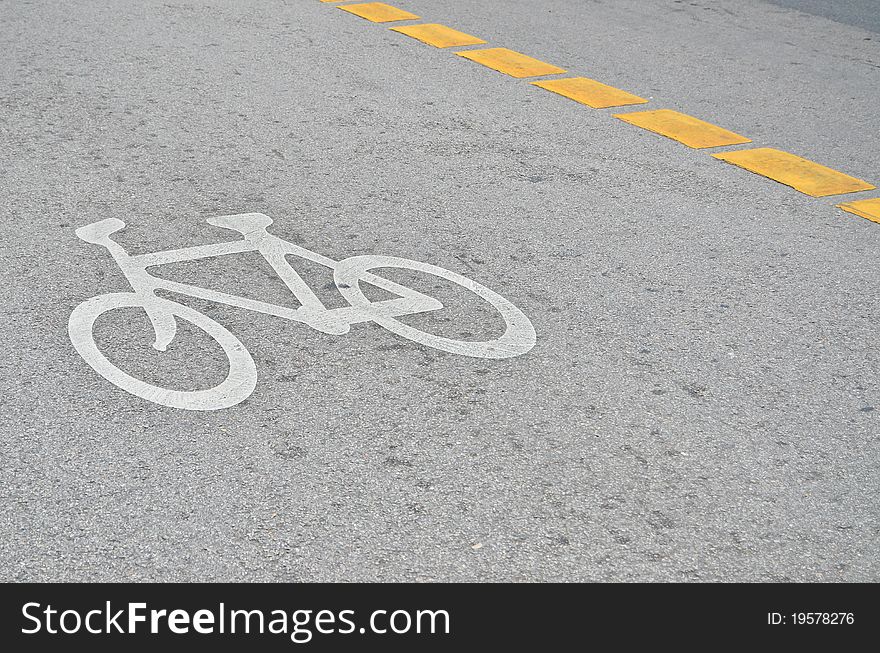 Bicycle Sign On The Road