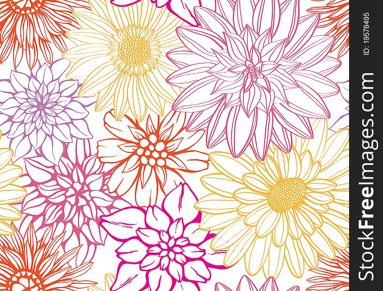 Abstract seamless patter with flowers. Abstract seamless patter with flowers