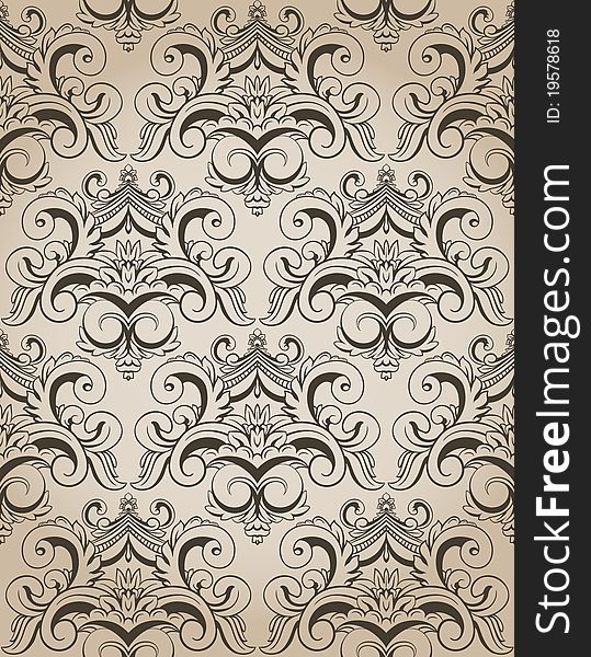 Seamless damask pattern in retro style. Seamless damask pattern in retro style