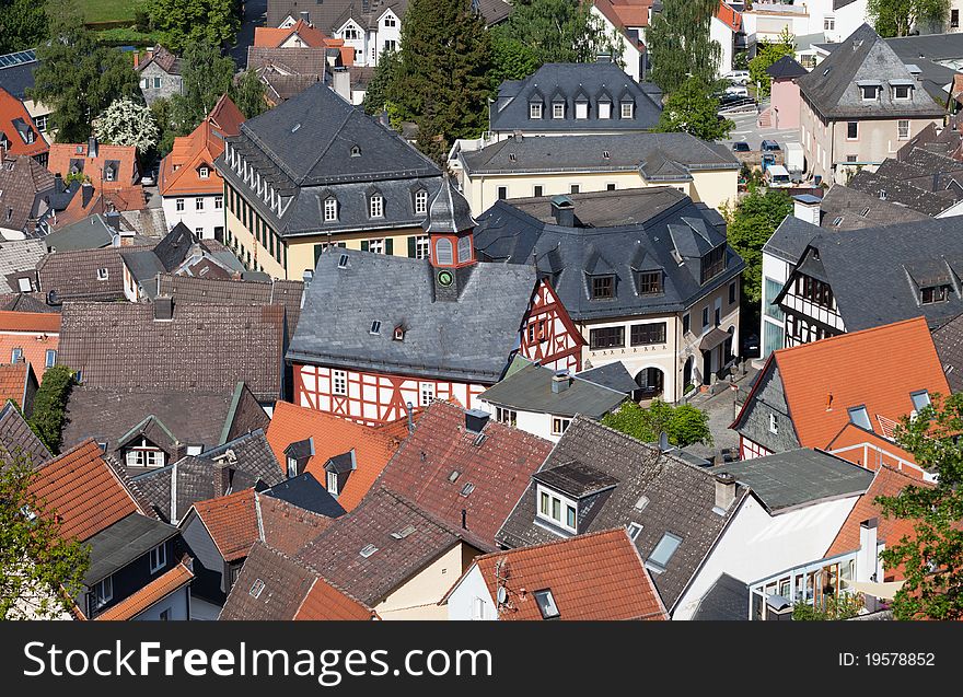 The historical old town of Koenigstein, near Frankfurt, Germany, from above. The historical old town of Koenigstein, near Frankfurt, Germany, from above.