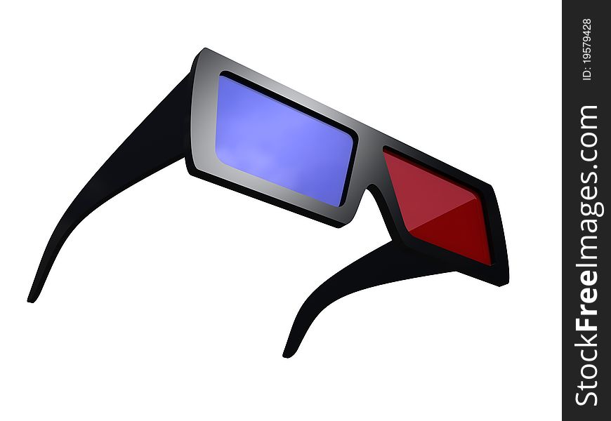 3d Shiny Black Glasses