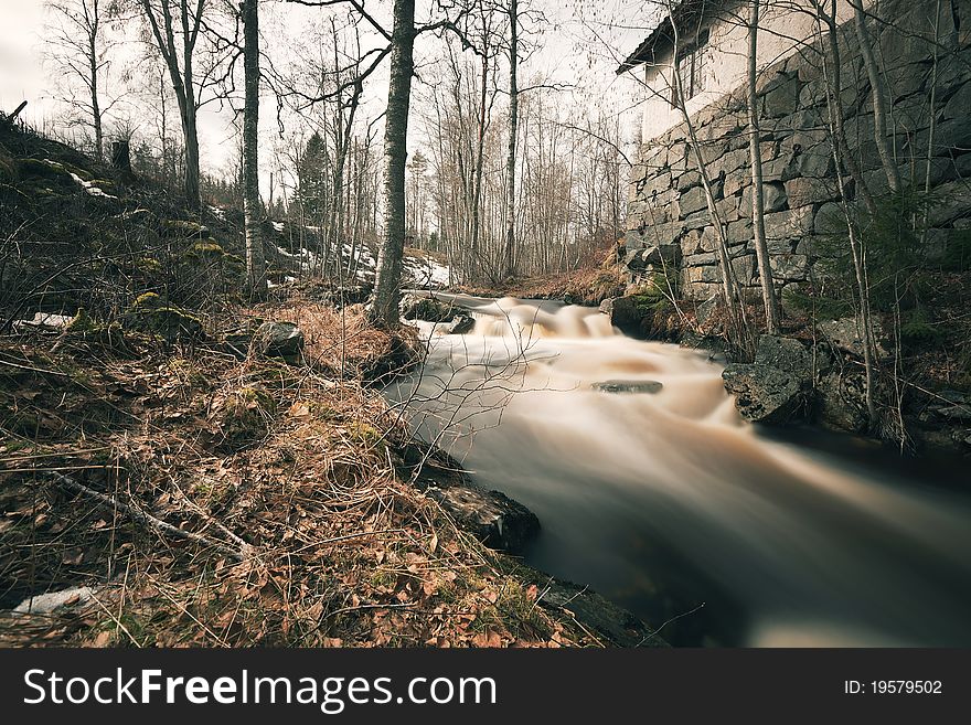 Spring Flood Running Past Old Smeltery