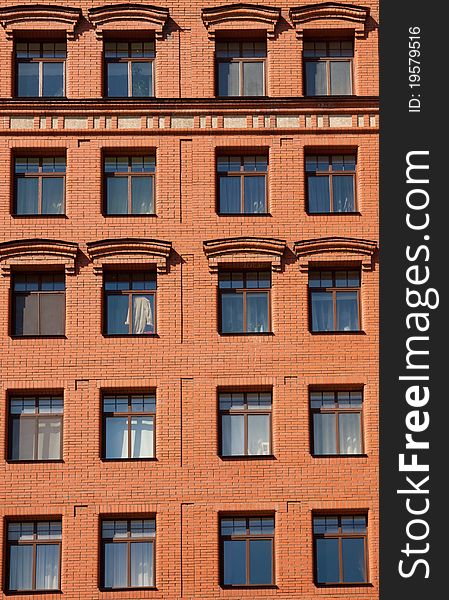 Windows of the beautiful brick house