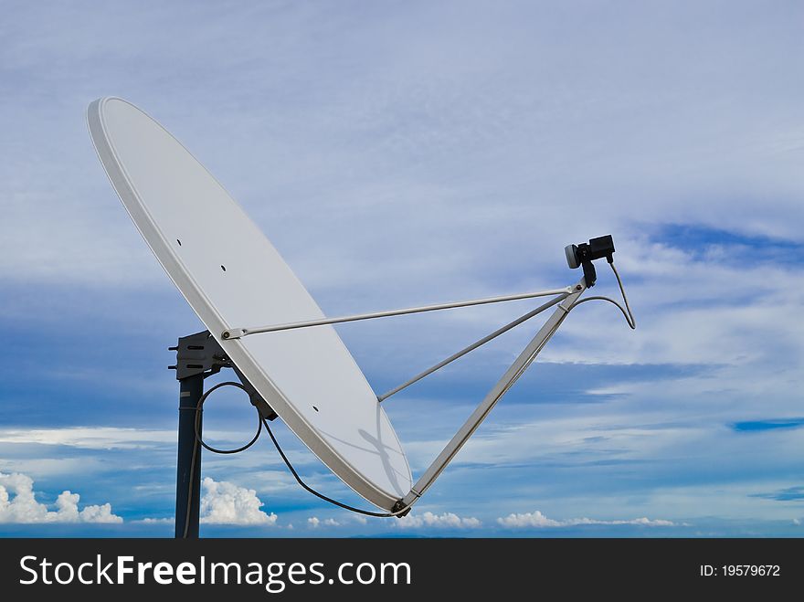 Parabolic antenna on a background of sky. Parabolic antenna on a background of sky