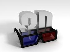 3d Shiny Black Glasses Stock Image