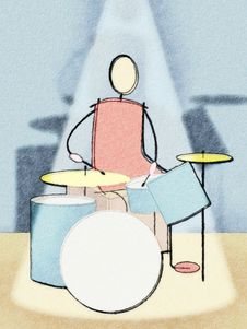 Drummer Watercolor Stock Photography