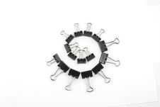 Binder Clips In A Circle Stock Photo