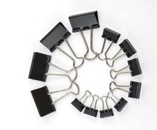 Binder Clips In A Twirl Stock Photos