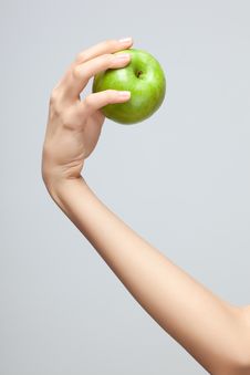 Hand Holding Apple. Royalty Free Stock Photography