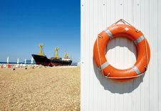 Freighter And Life Preserver Stock Photo Freighter And Life Preserver Stock Photo