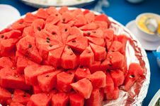 Red Watermelon On Dish Stock Photo Red Watermelon On Dish Stock Photo