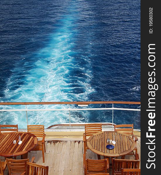 Outdoor dining on cruise ship at sea. Outdoor dining on cruise ship at sea