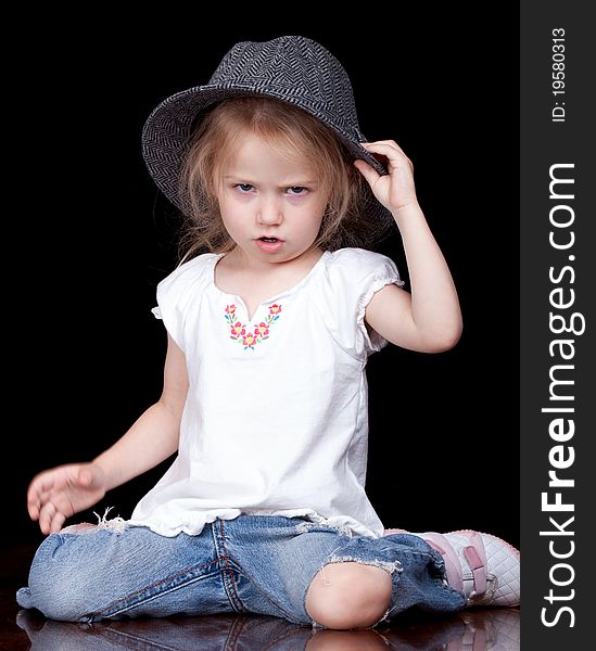 An adorable child in her cute little hat!. An adorable child in her cute little hat!