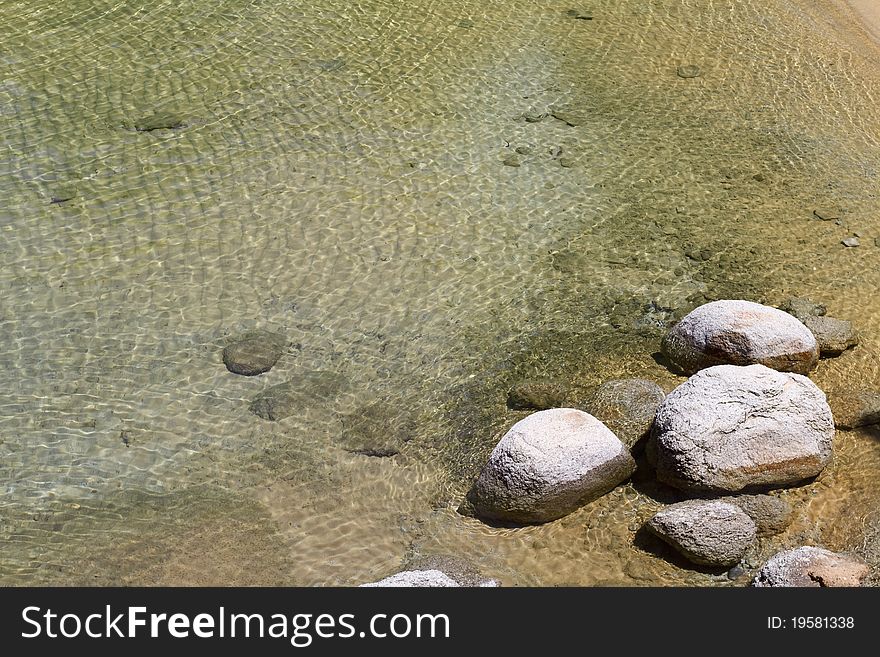 Calm water with few rocks